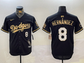 Men's Los Angeles Dodgers Enrique Hernandez #8 Black Game Player Jerseys