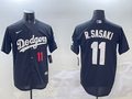 Men's Los Angeles Dodgers Roki Sasaki #11 Black Replica Player Jerseys