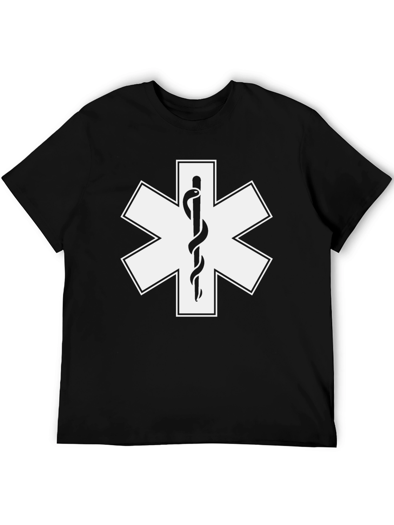 Star of Life T-Shirt - Black Medical EMS Tee