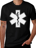 Star of Life T-Shirt - Black Medical EMS Tee