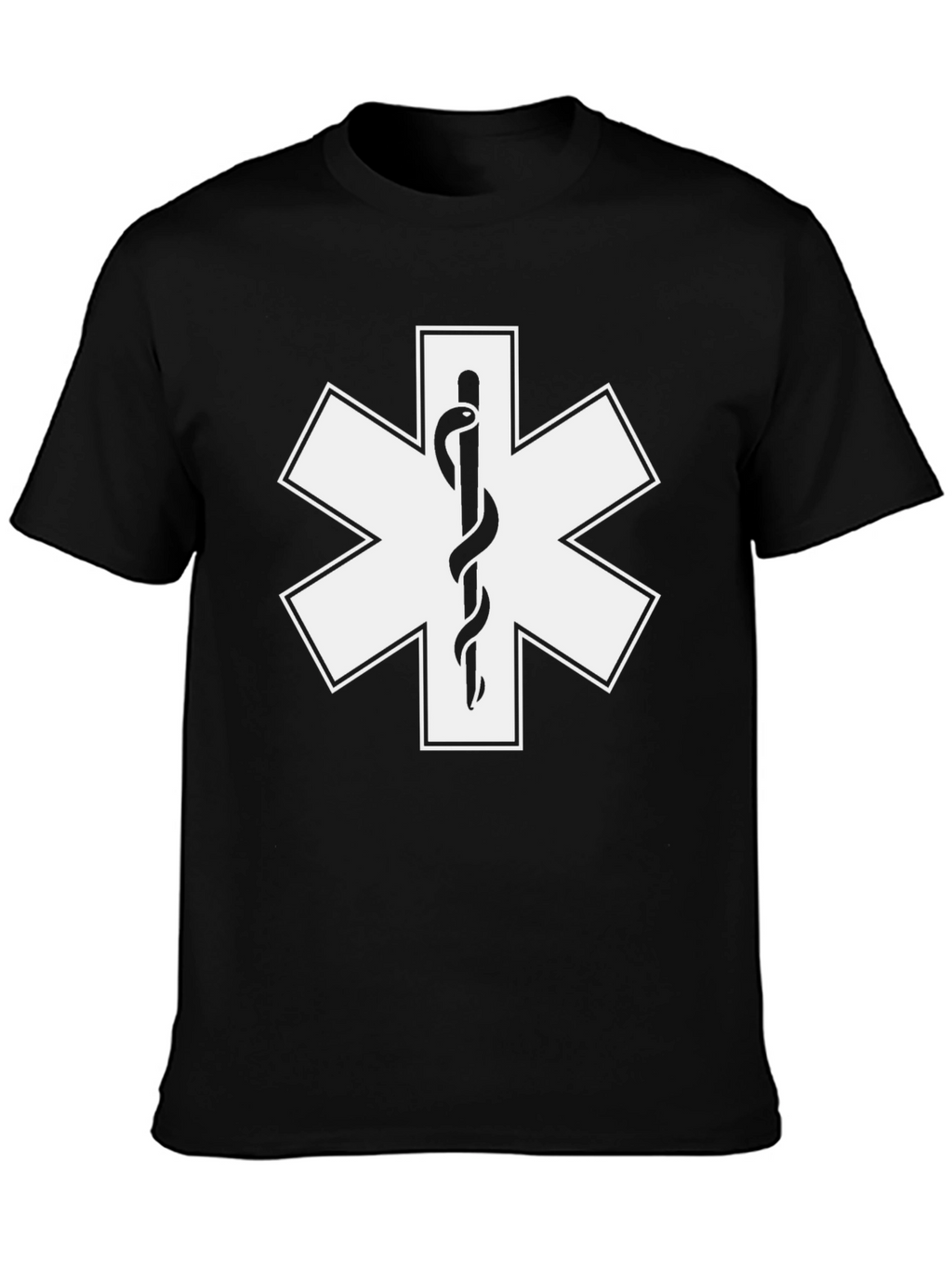 Star of Life T-Shirt - Black Medical EMS Tee