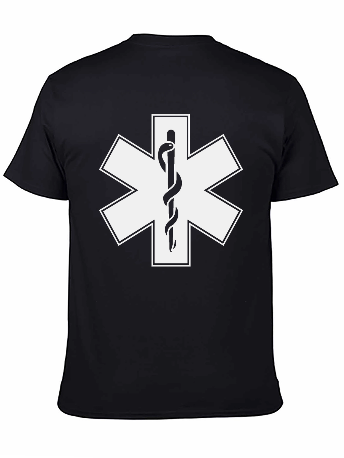 Star of Life T-Shirt - Black Medical EMS Tee