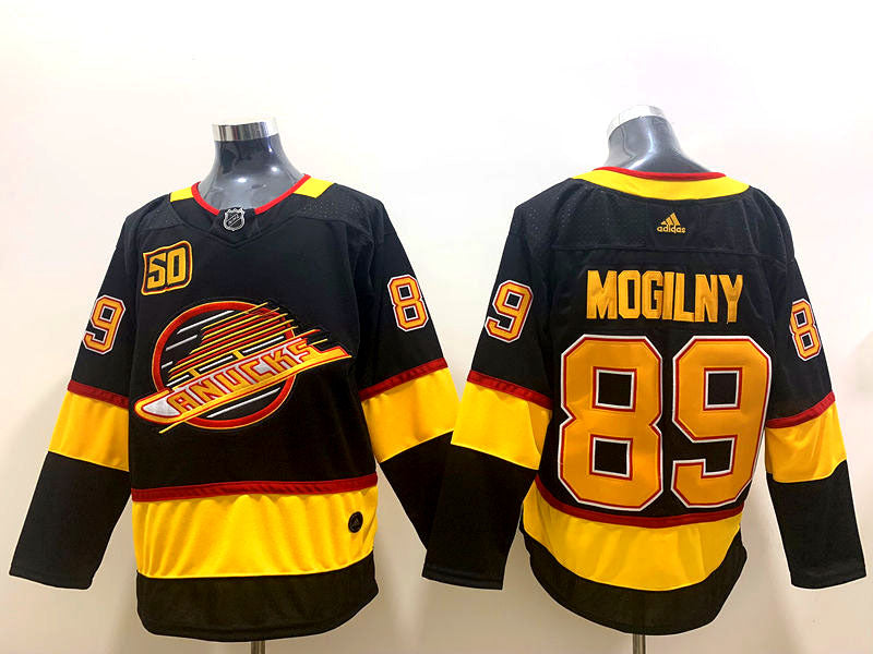 Men's Vancouver Canucks Alex Mogilny #89 Black Breakaway Jerseys