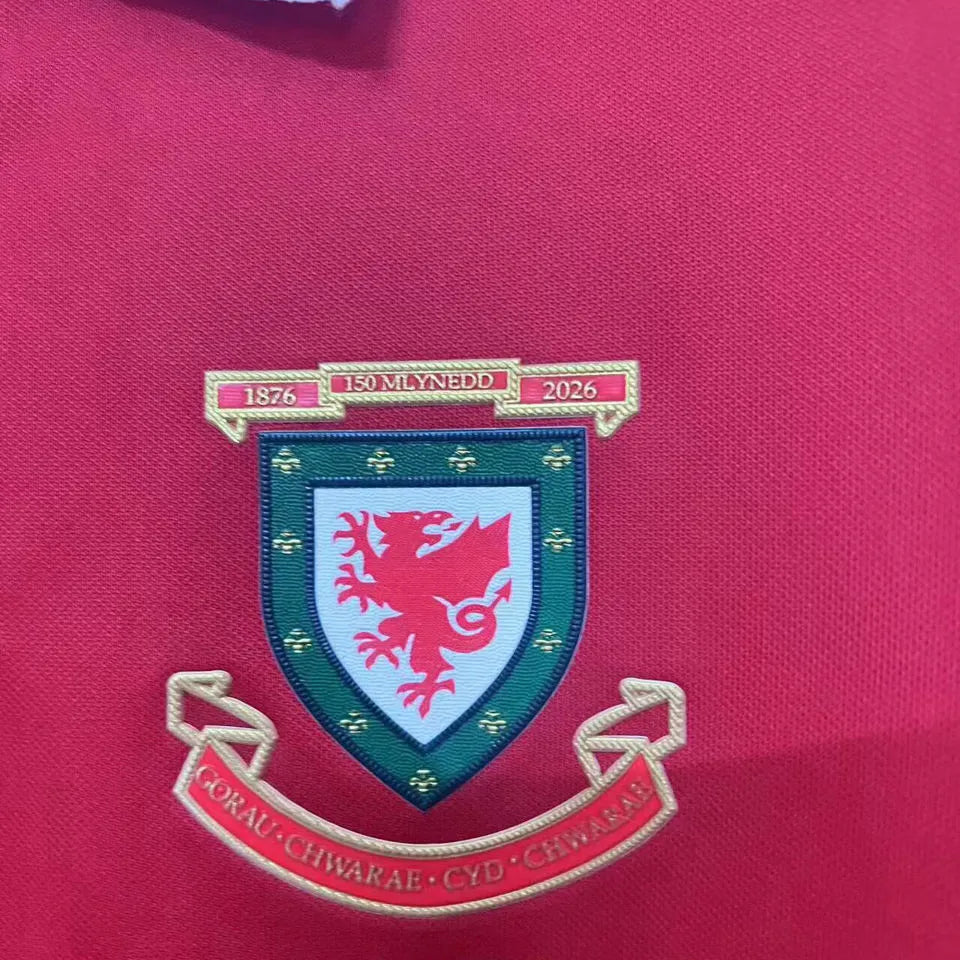 2026/27 Wales 150TH Anniversary Edition Fans Soccer Jersey Detail 1