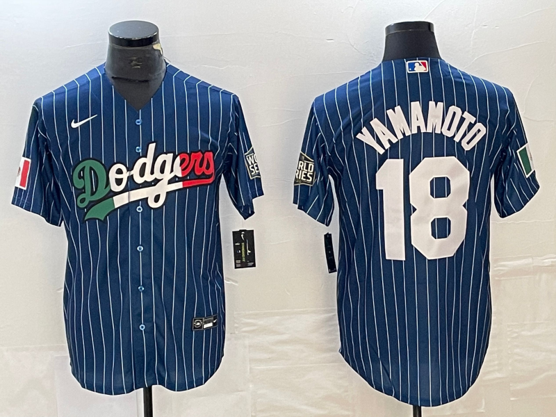 Men's Los Angeles Dodgers Yoshinobu Yamamoto #18 Blue Player Jerseys