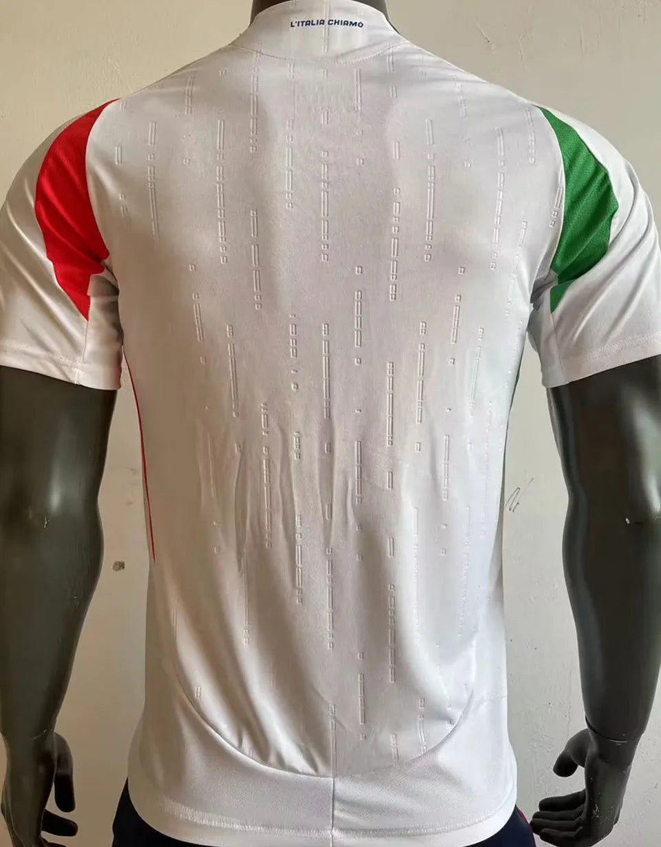 2024 Italy Away Whte Player Version Soccer Jersey Back