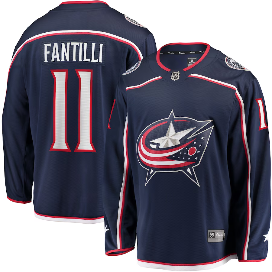 Men's Columbus Blue Jackets Adam Fantilli #11 Navy Home Breakaway Player Jerseys