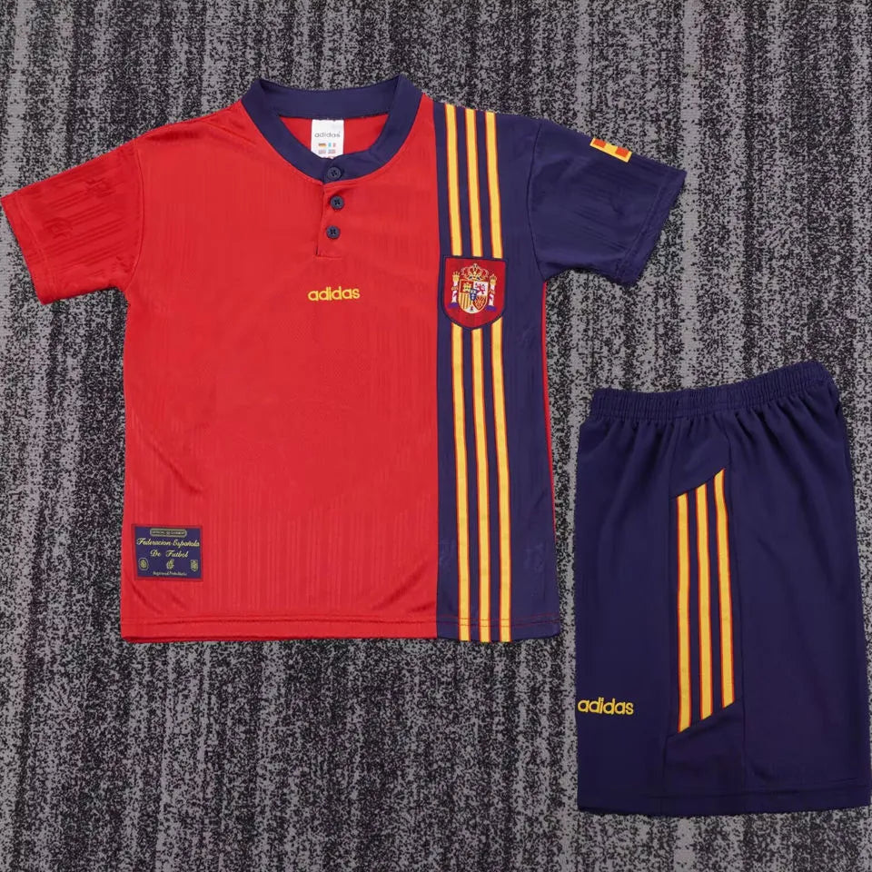 1996 Spain Away Retro Soccer Jersey Detail 1