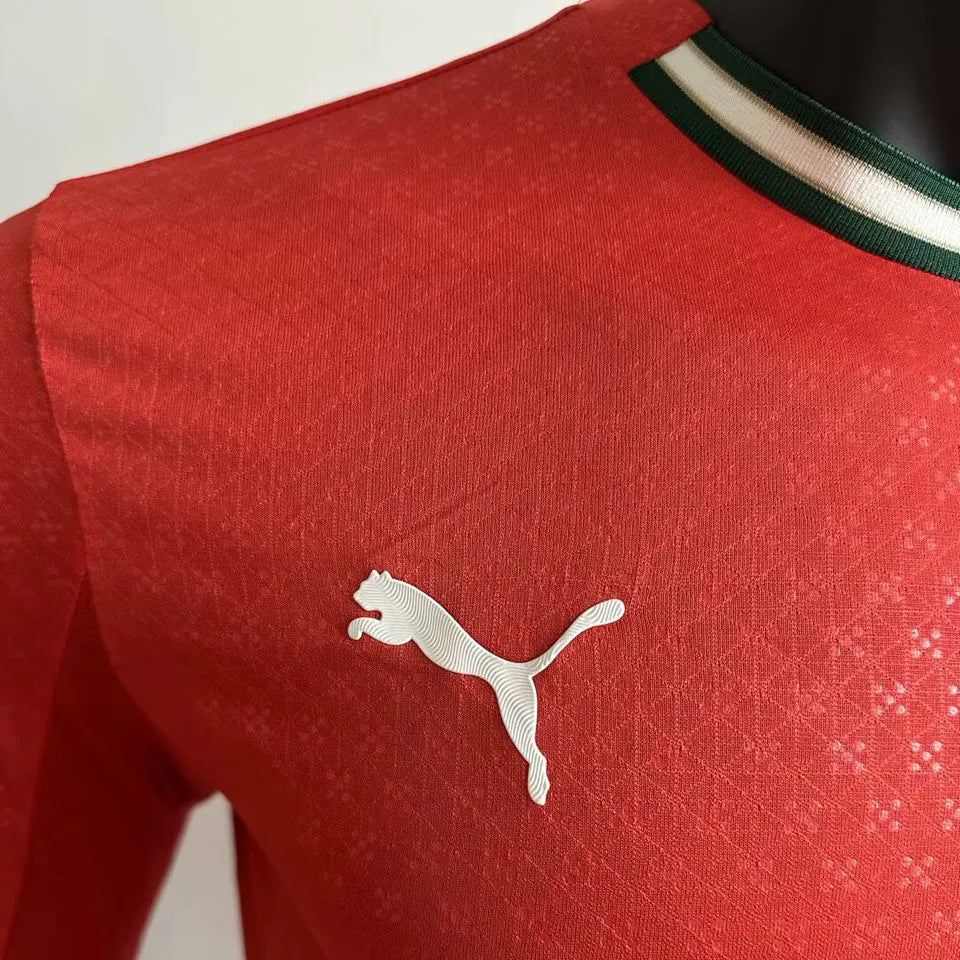2025/26 Portugal Home Red Long Sleeve Player Version Soccer Jersey Detail 3