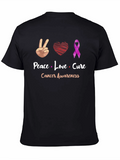 Peace Love Cure Cancer Awareness T-Shirt