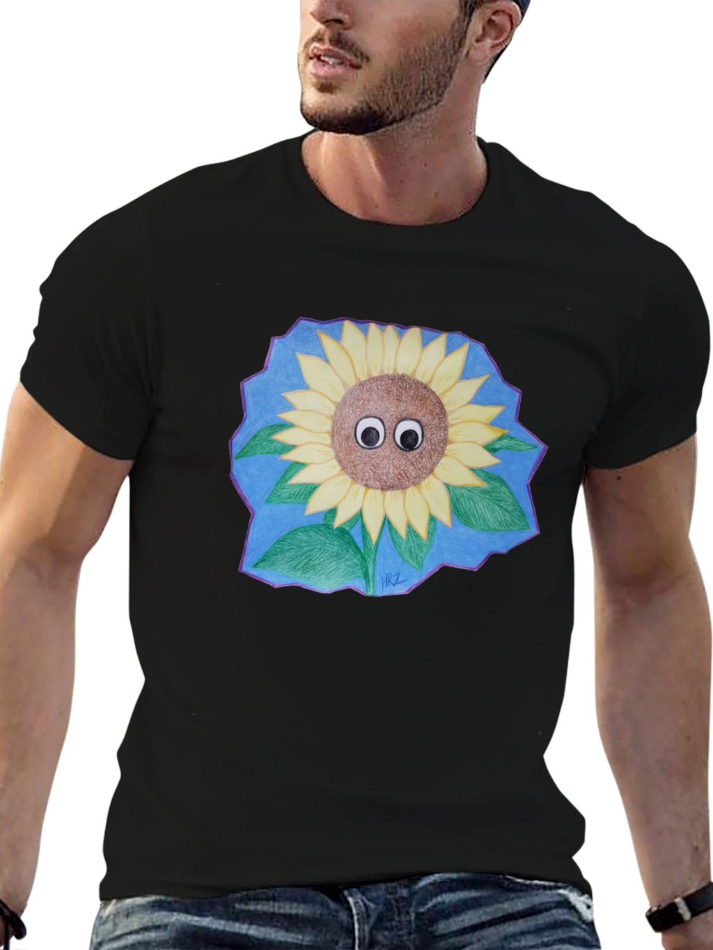 Sunflower Googly Eyes Graphic T-Shirt