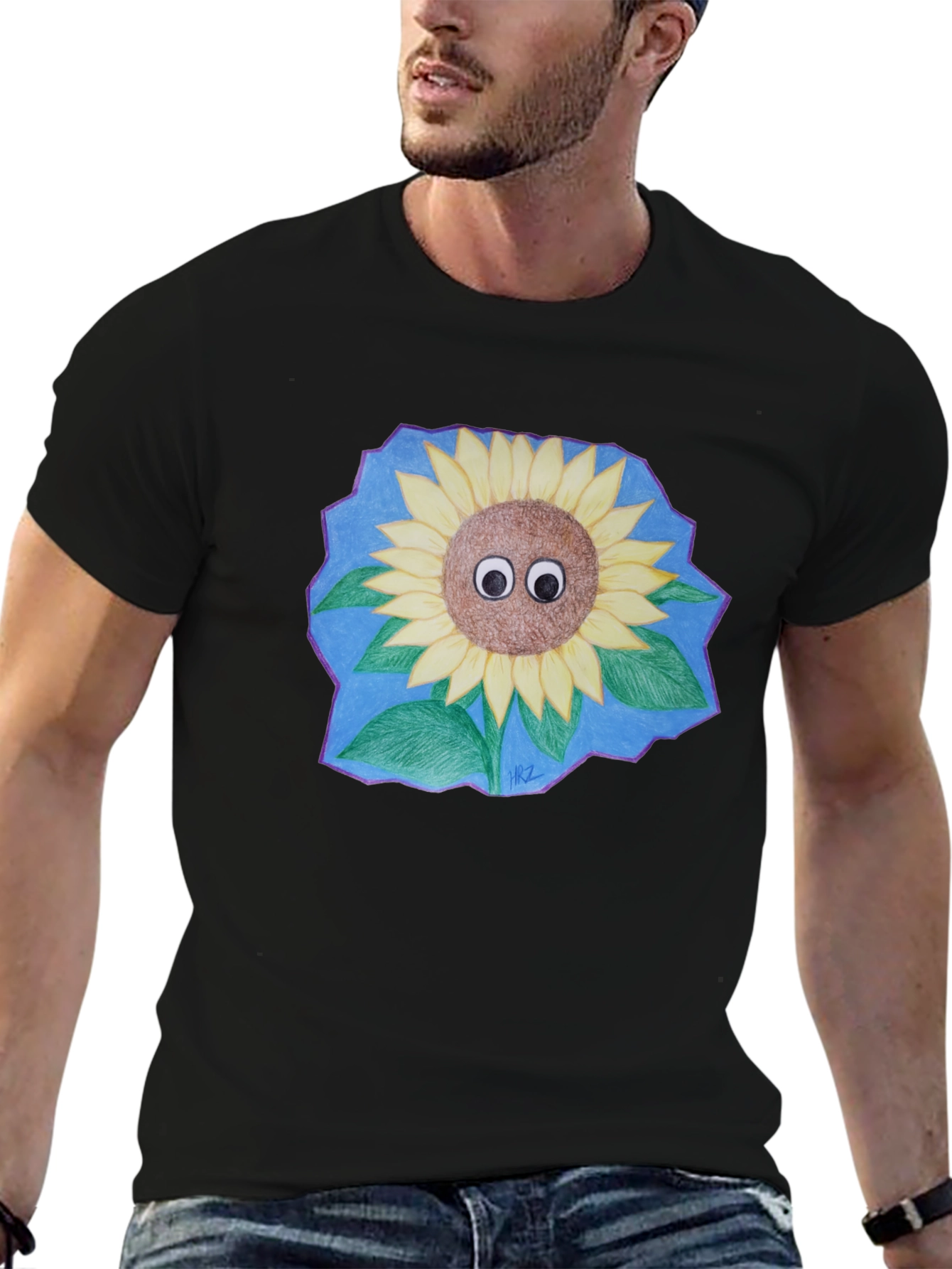 Sunflower Googly Eyes Graphic T-Shirt