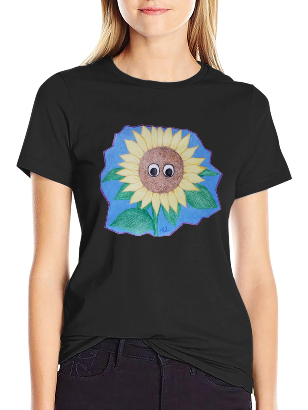 Sunflower Googly Eyes Graphic T-Shirt