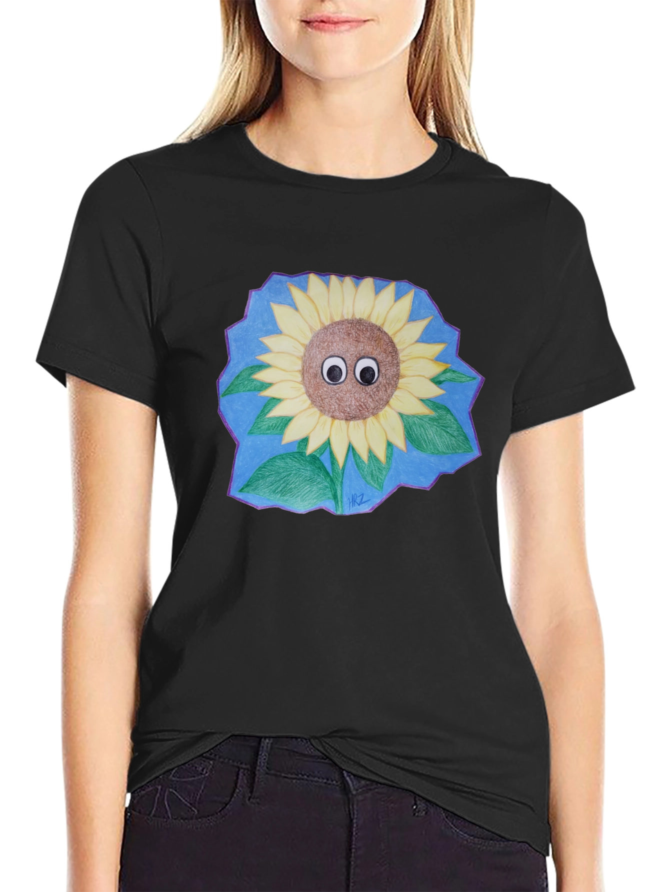 Sunflower Googly Eyes Graphic T-Shirt