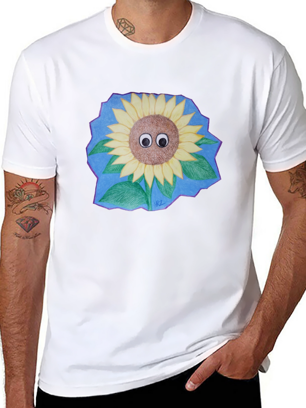Sunflower Googly Eyes Graphic T-Shirt