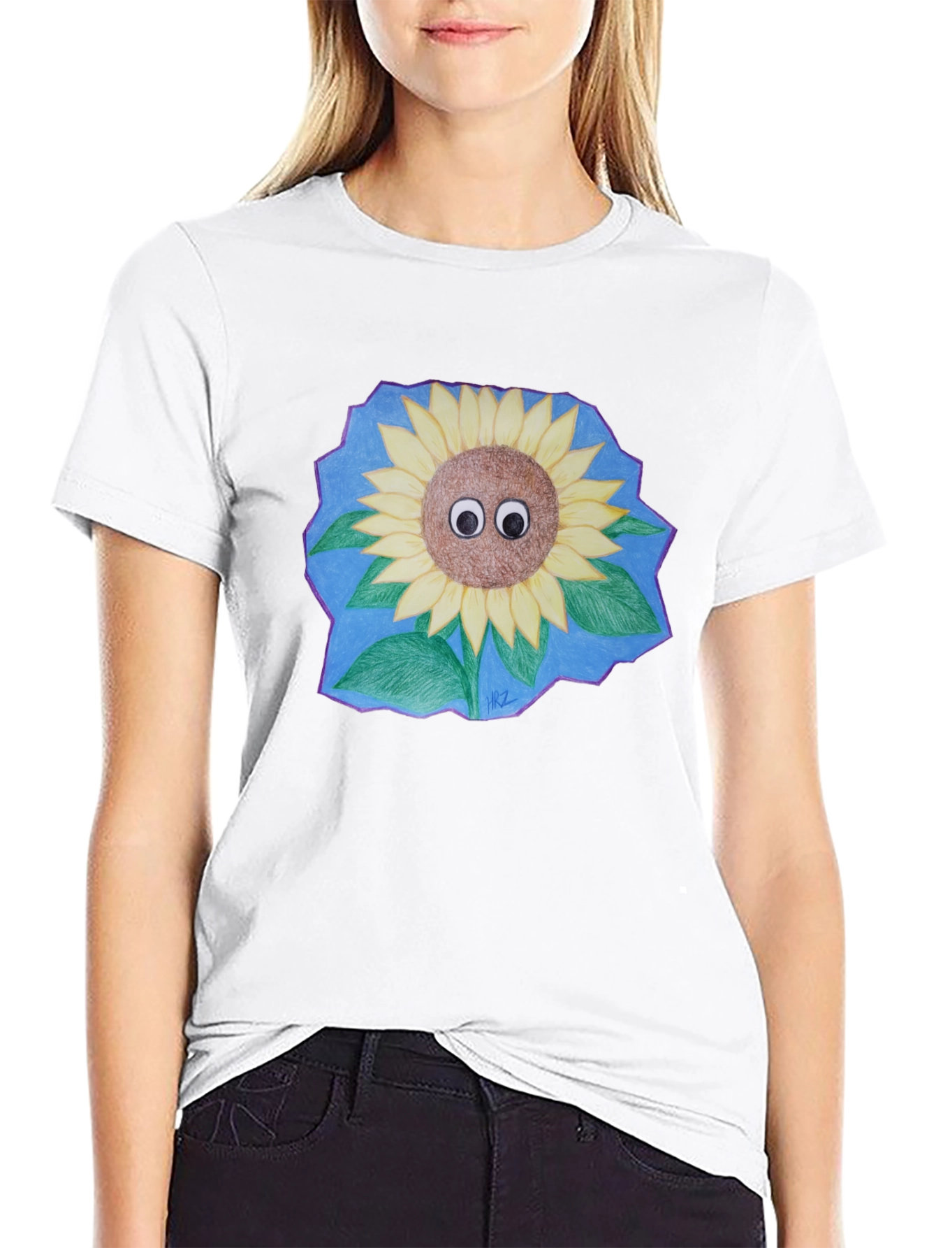 Sunflower Googly Eyes Graphic T-Shirt