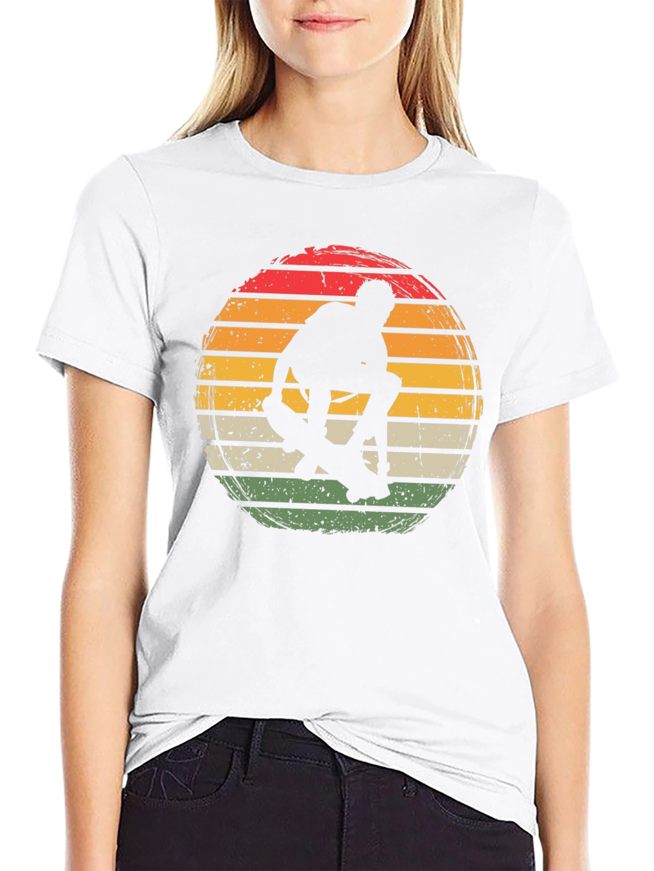 Retro Skateboarder Sunset Graphic Tee