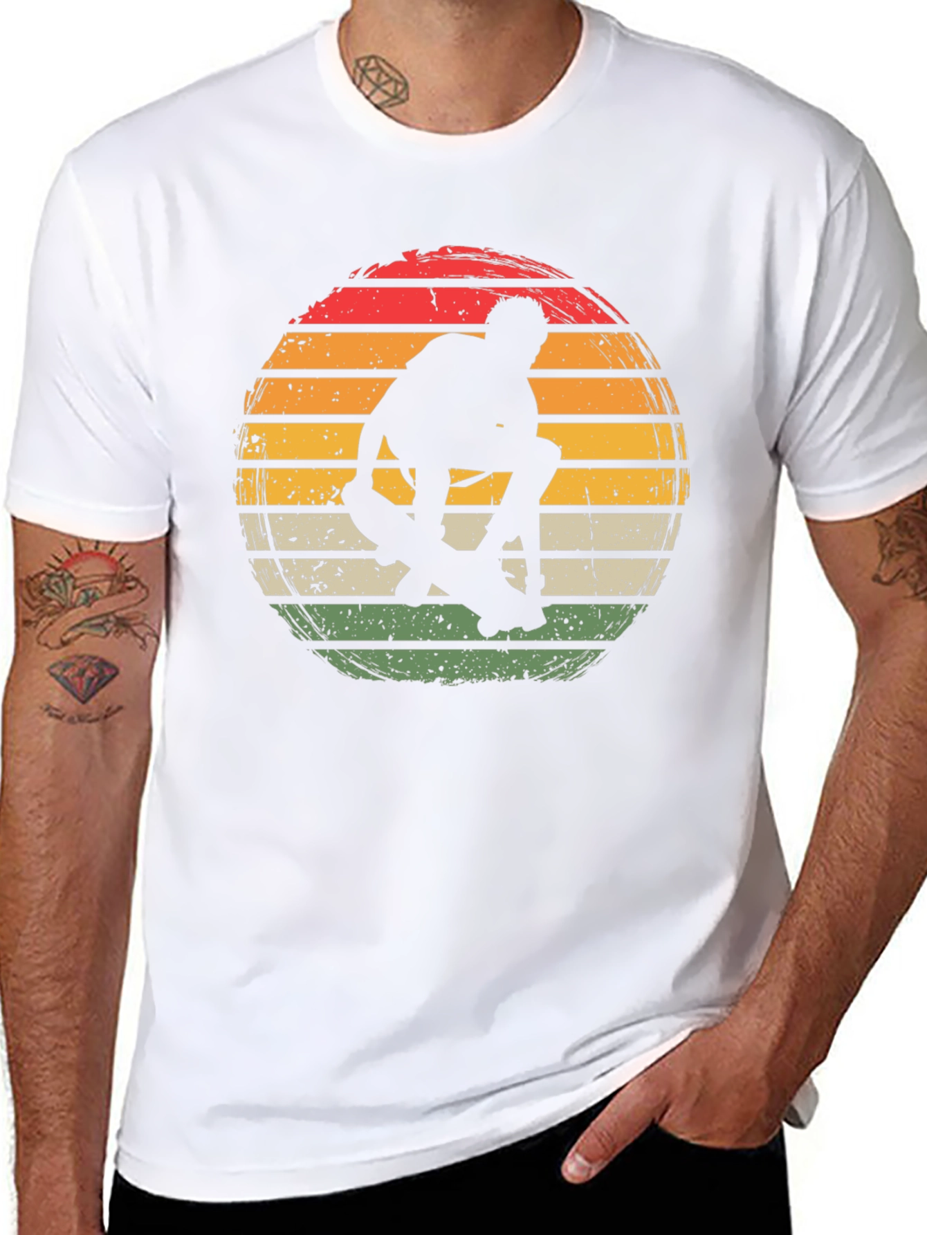 Retro Skateboarder Sunset Graphic Tee