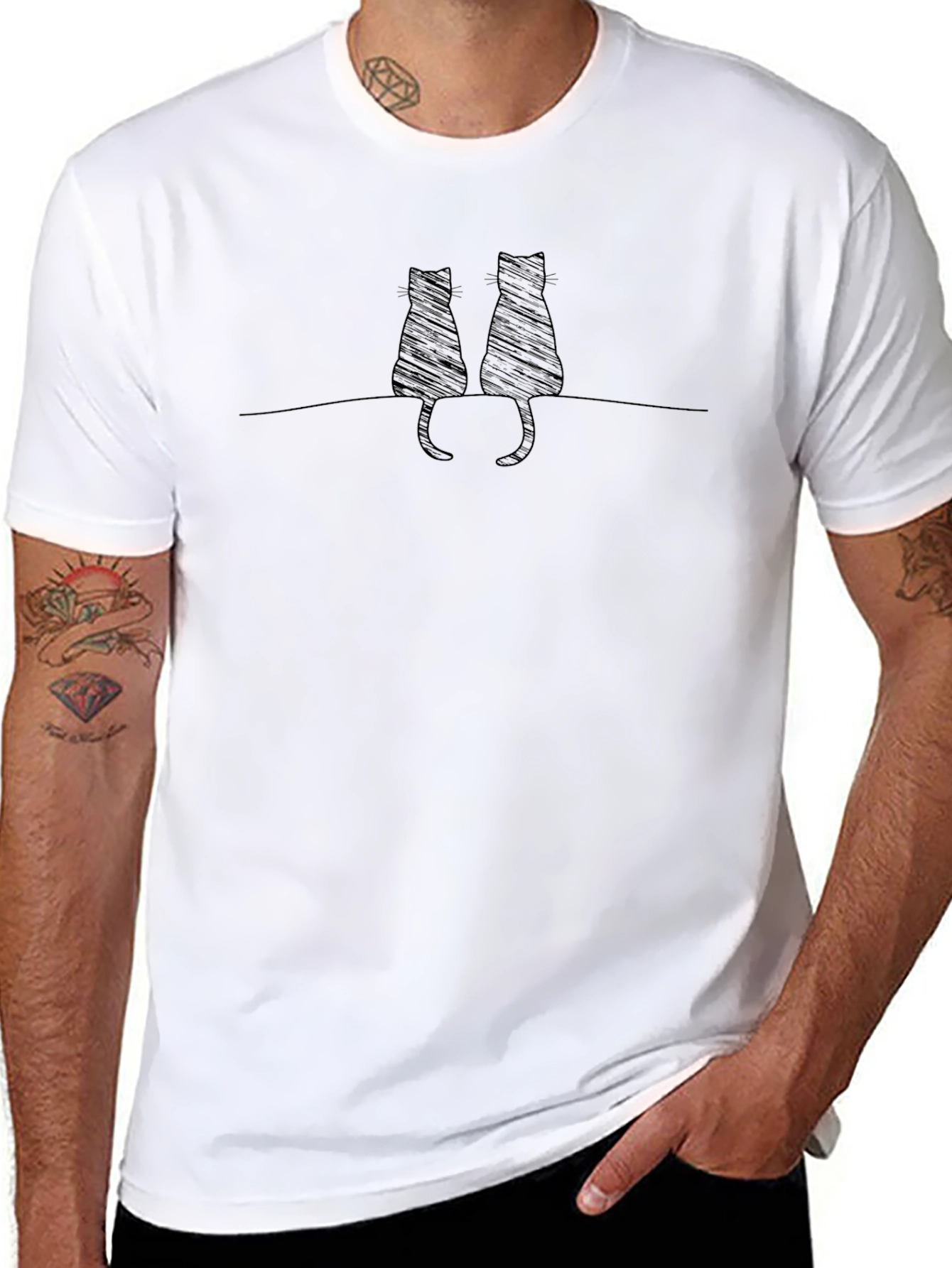 Black Cat Silhouette Graphic Tee