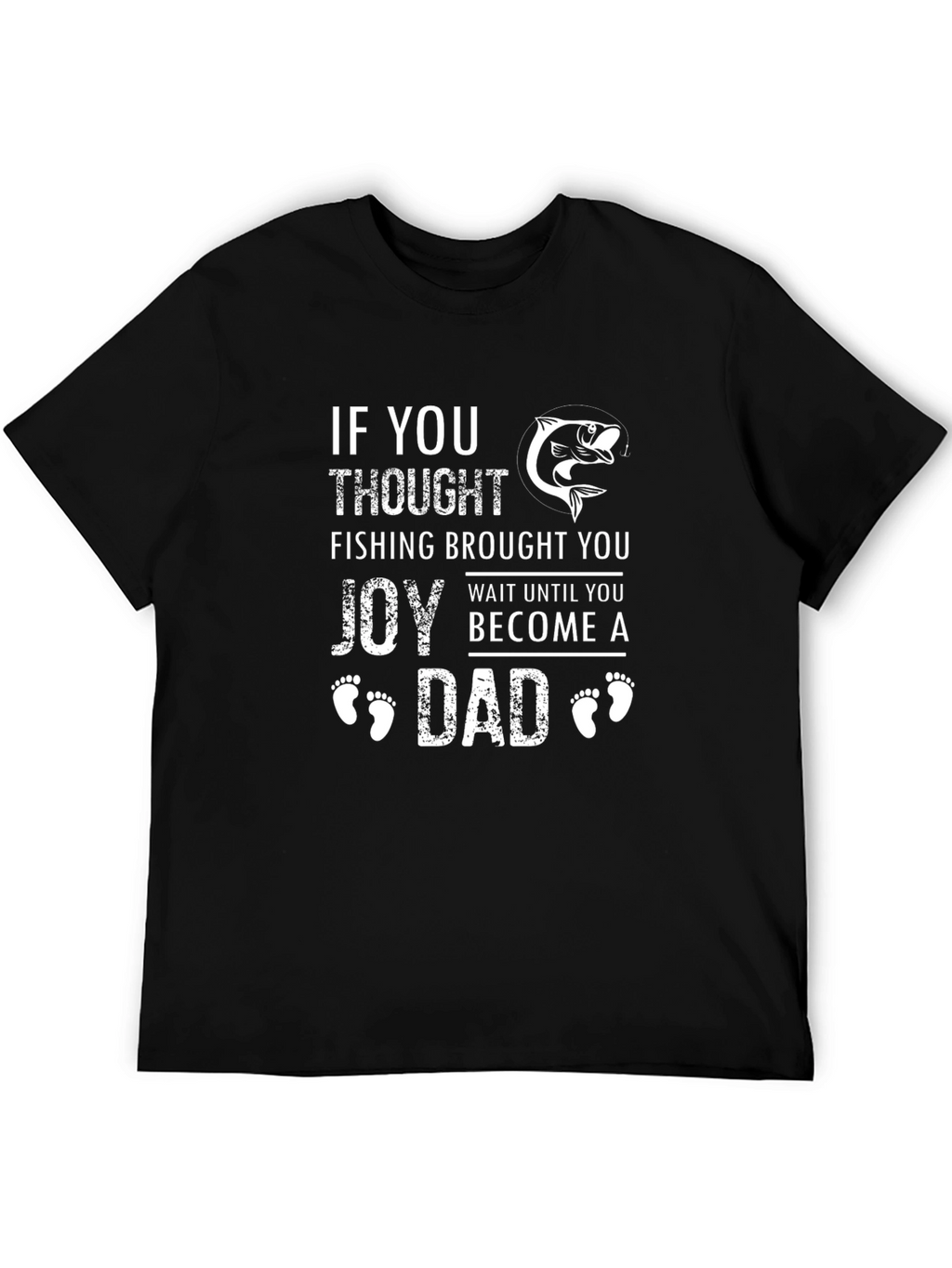 Fishing Dad Graphic Tee - Black Cotton T-Shirt