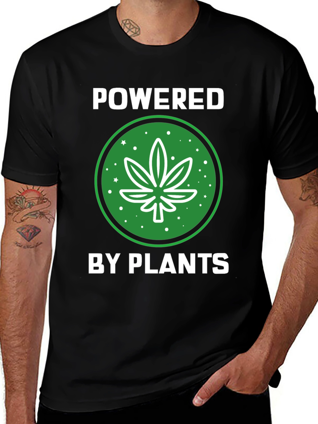 Powered by Plants Graphic Tee - Black