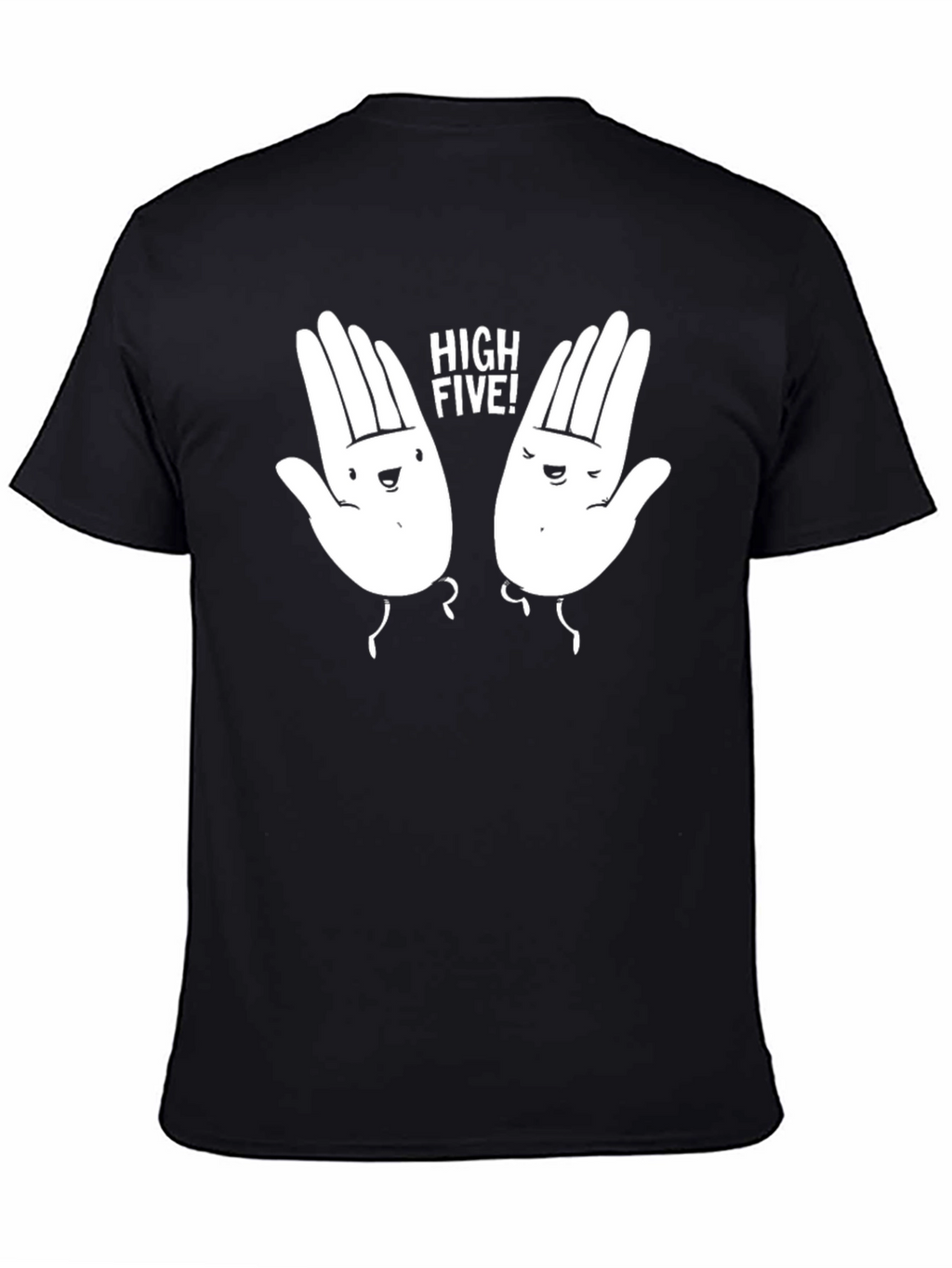 High Five Graphic Tee - Black Cotton T-Shirt