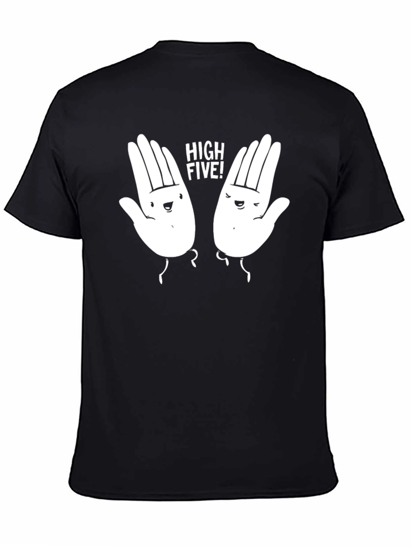 High Five Graphic Tee - Black Cotton T-Shirt