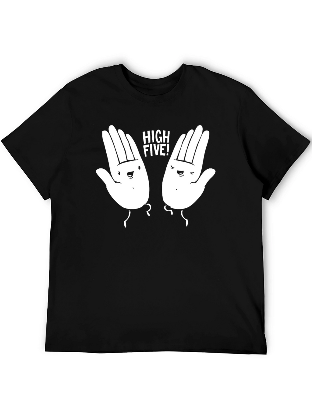High Five Graphic Tee - Black Cotton T-Shirt