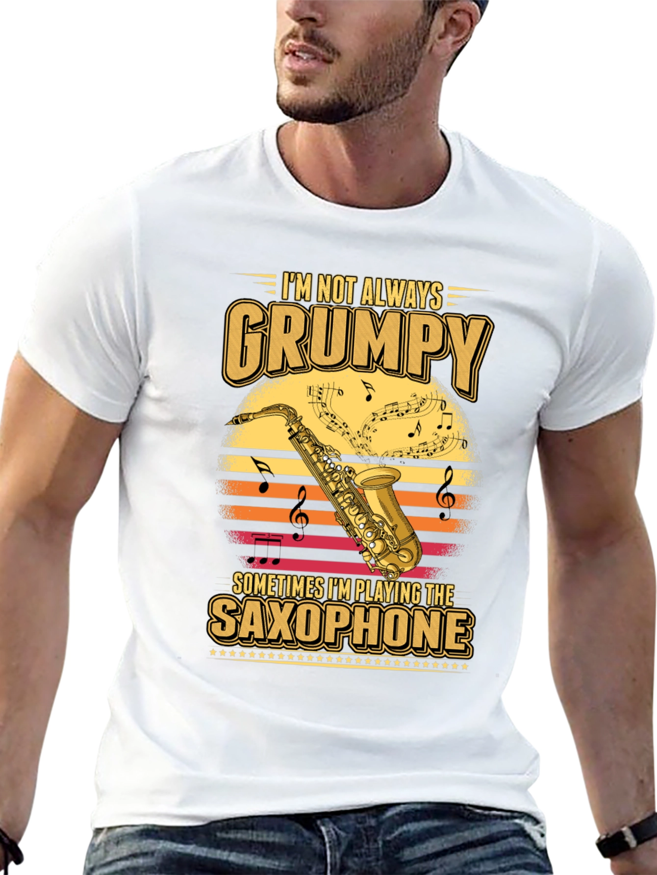 Grumpy Saxophone Player T-Shirt - Music Lover Tee