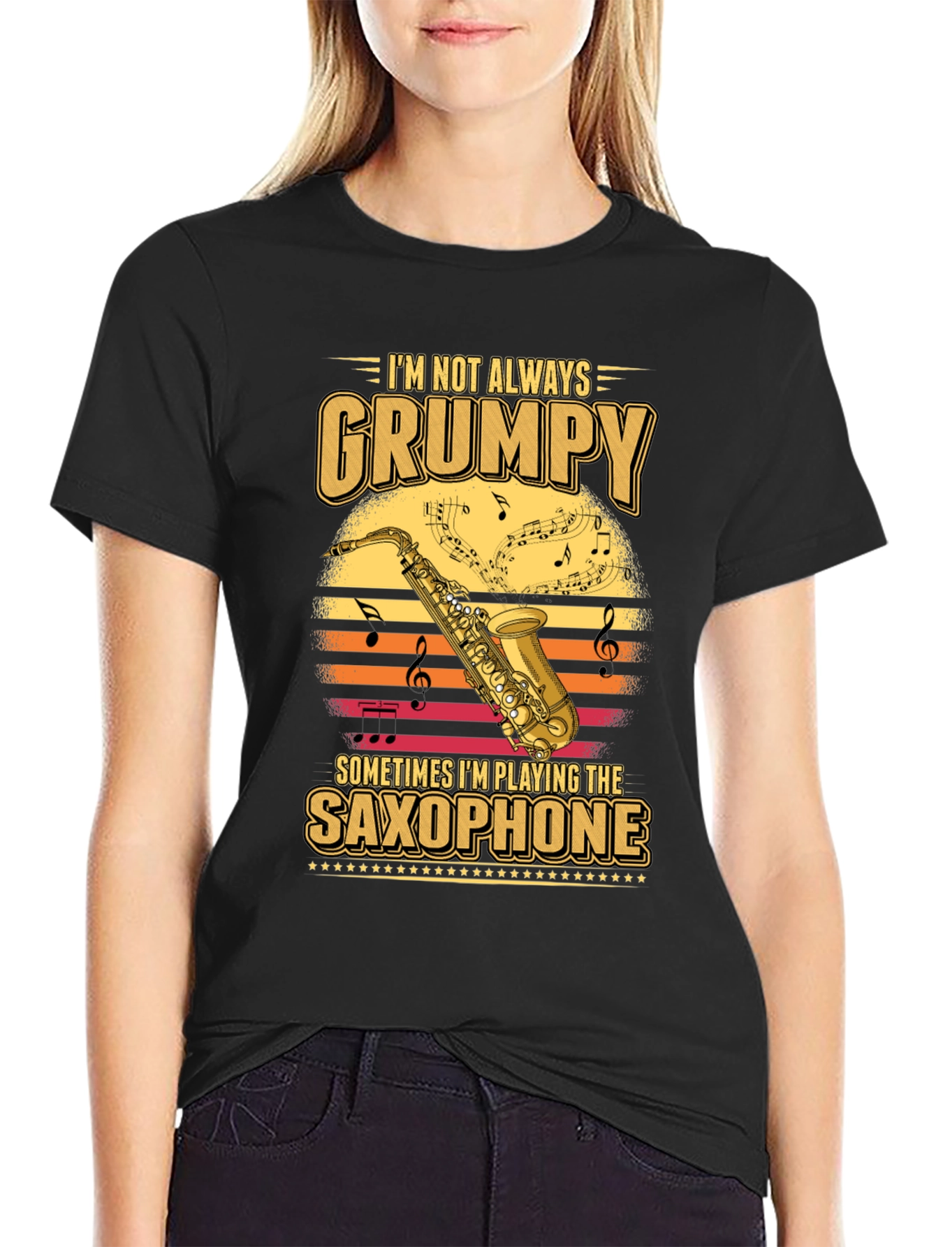 Grumpy Saxophone Player T-Shirt - Music Lover Tee