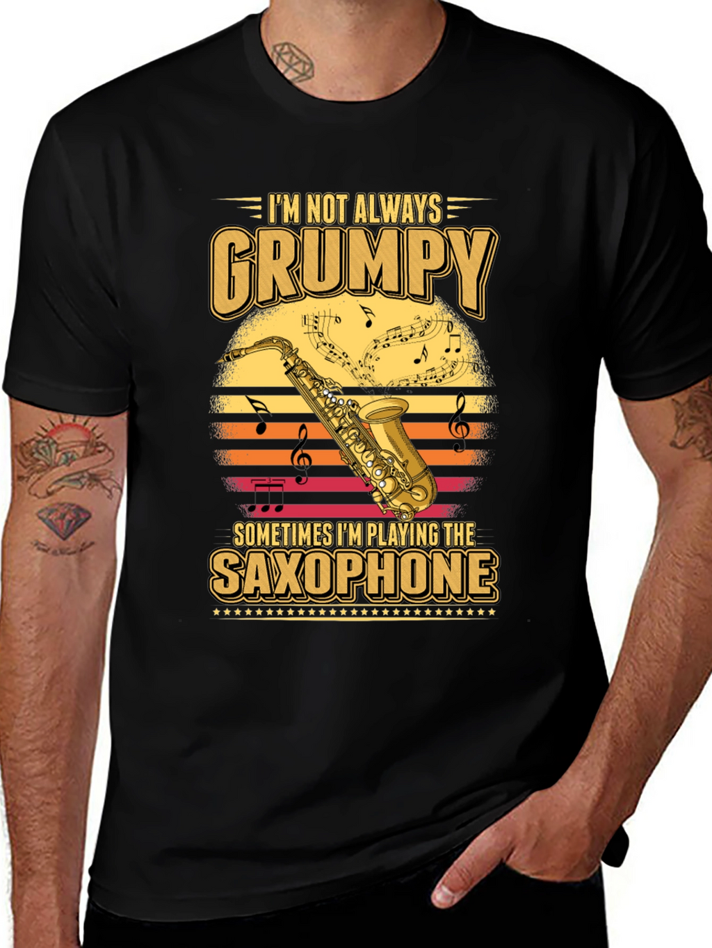 Grumpy Saxophone Player T-Shirt - Music Lover Tee
