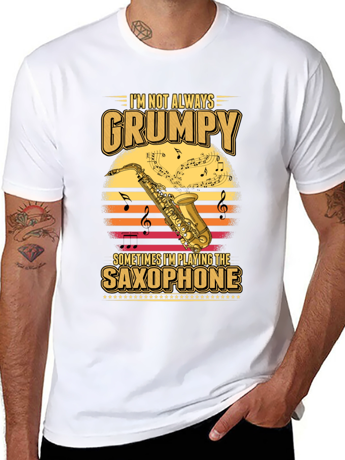 Grumpy Saxophone Player T-Shirt - Music Lover Tee