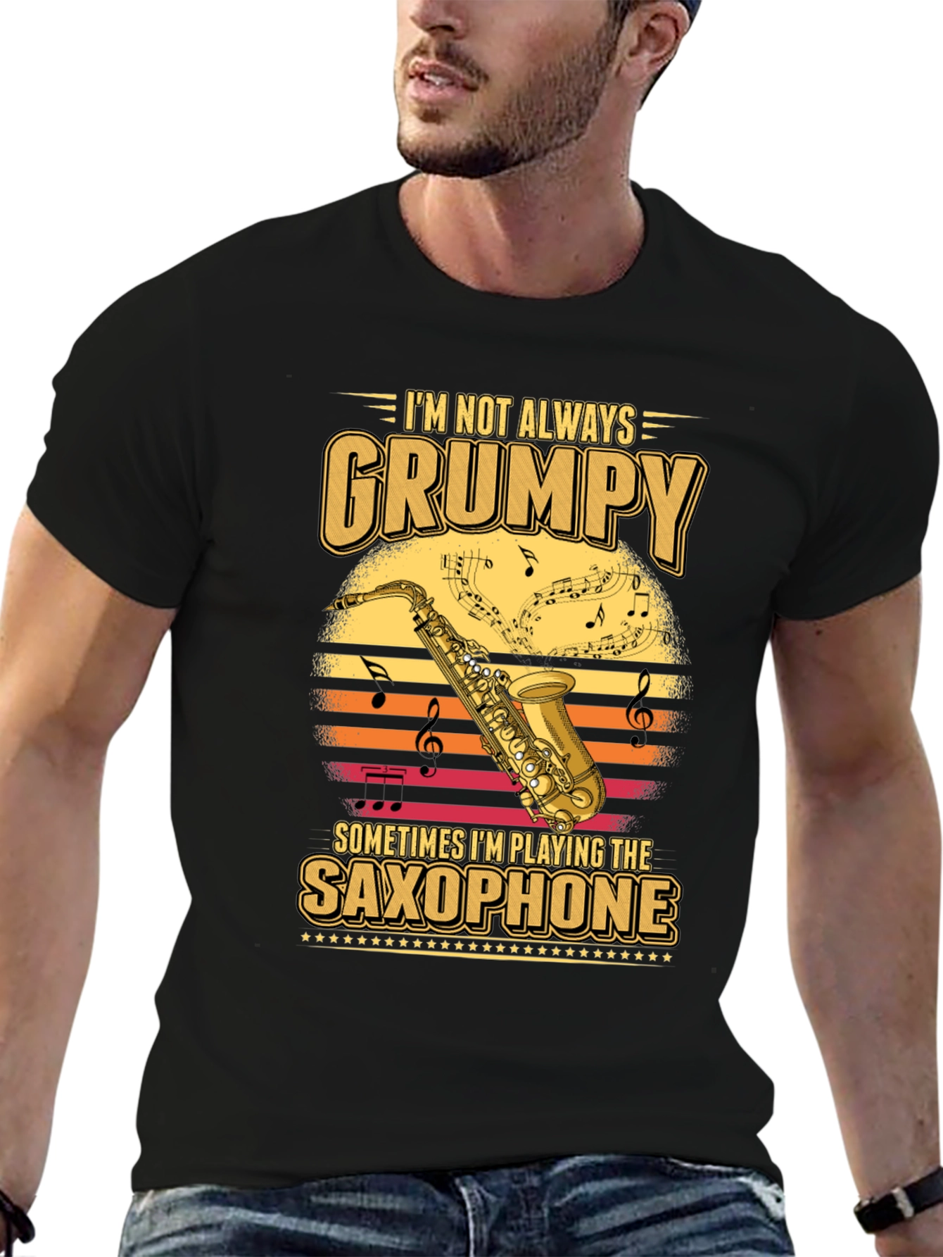 Grumpy Saxophone Player T-Shirt - Music Lover Tee