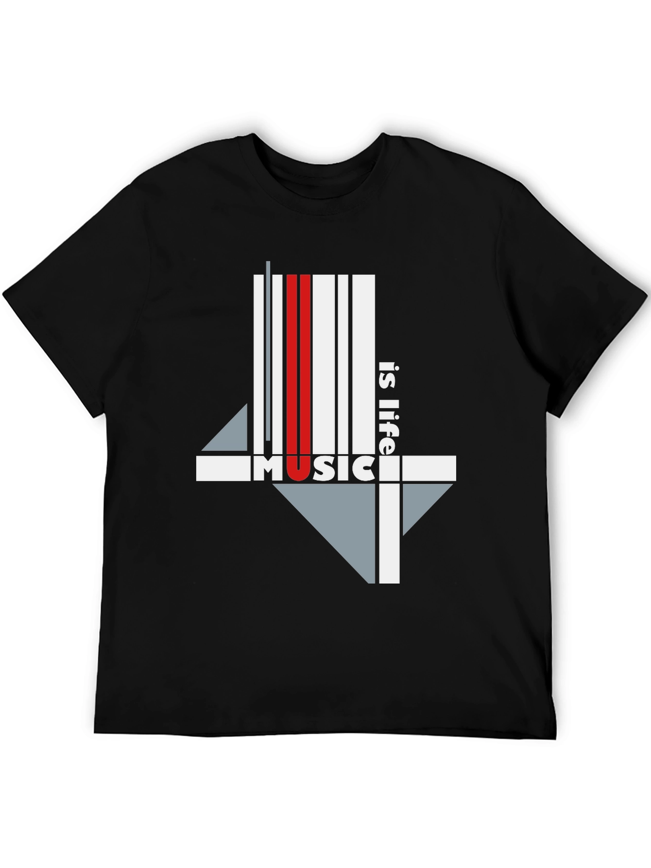 Music is Life Graphic Tee - Black