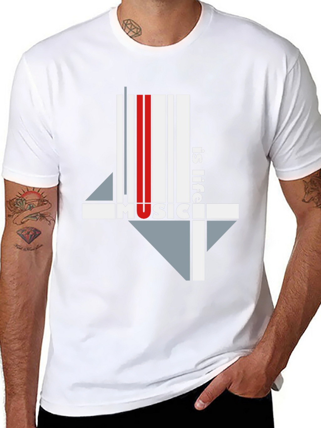 Music is Life Graphic Tee - Black