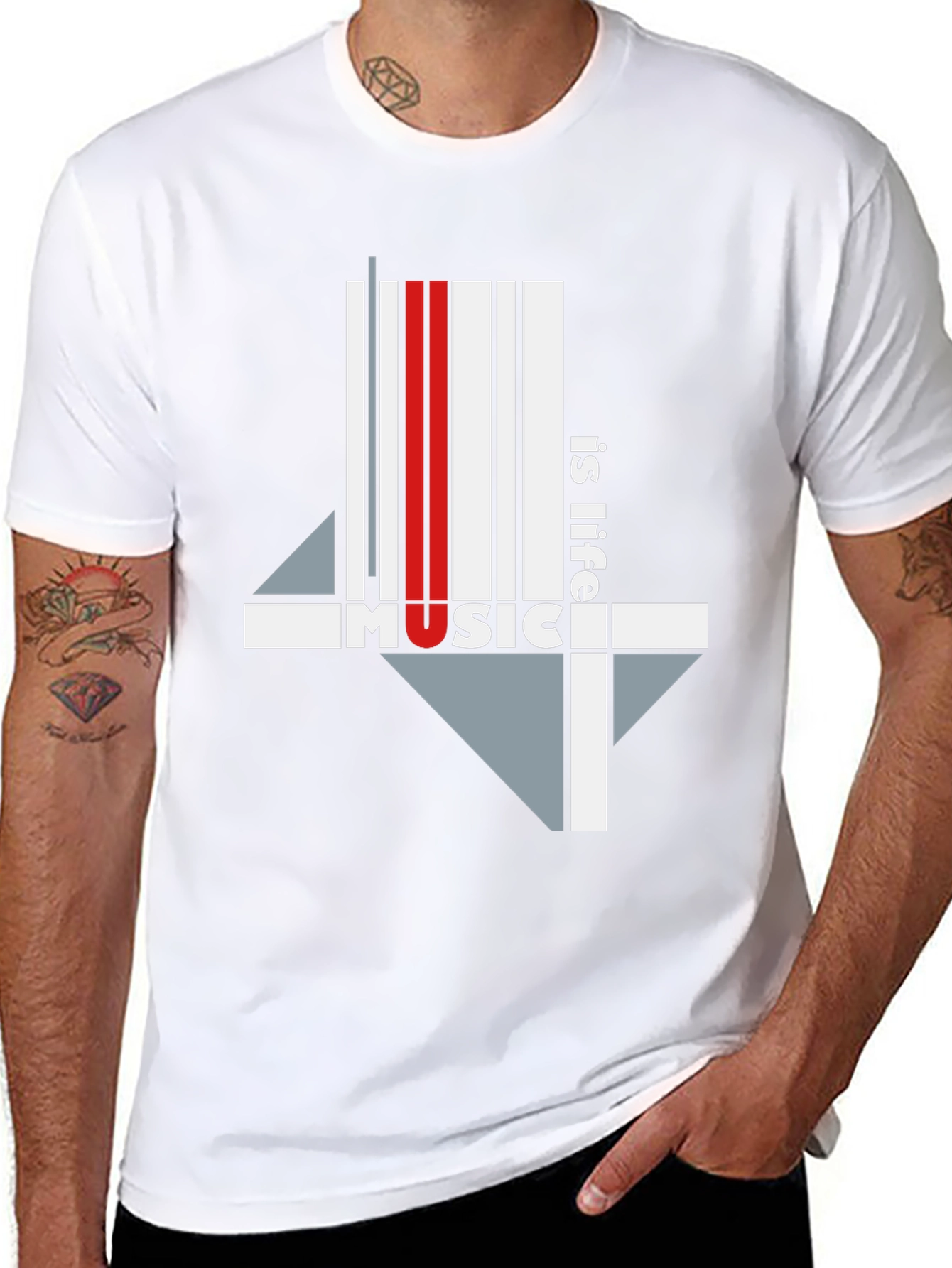 Music is Life Graphic Tee - Black