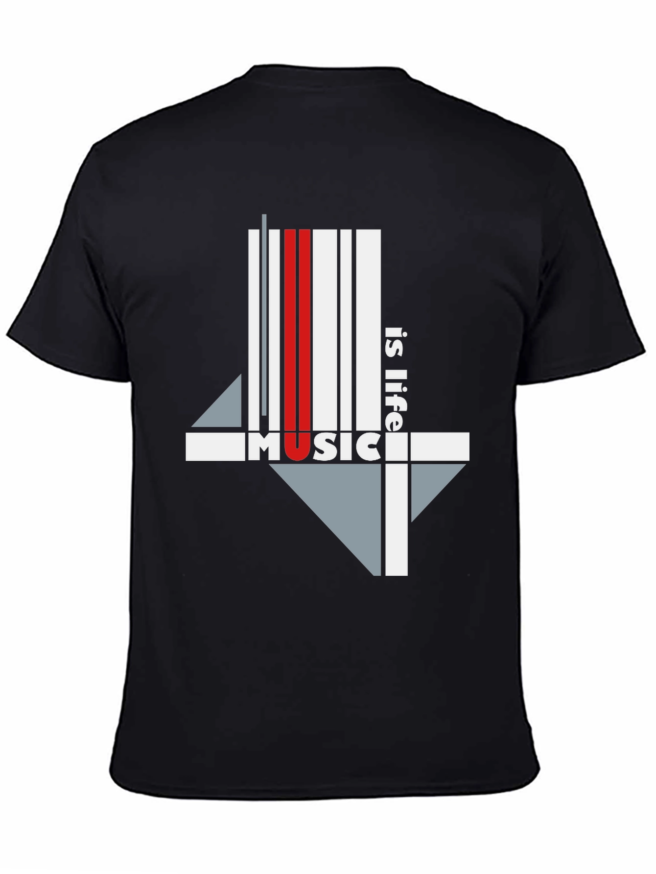 Music is Life Graphic Tee - Black
