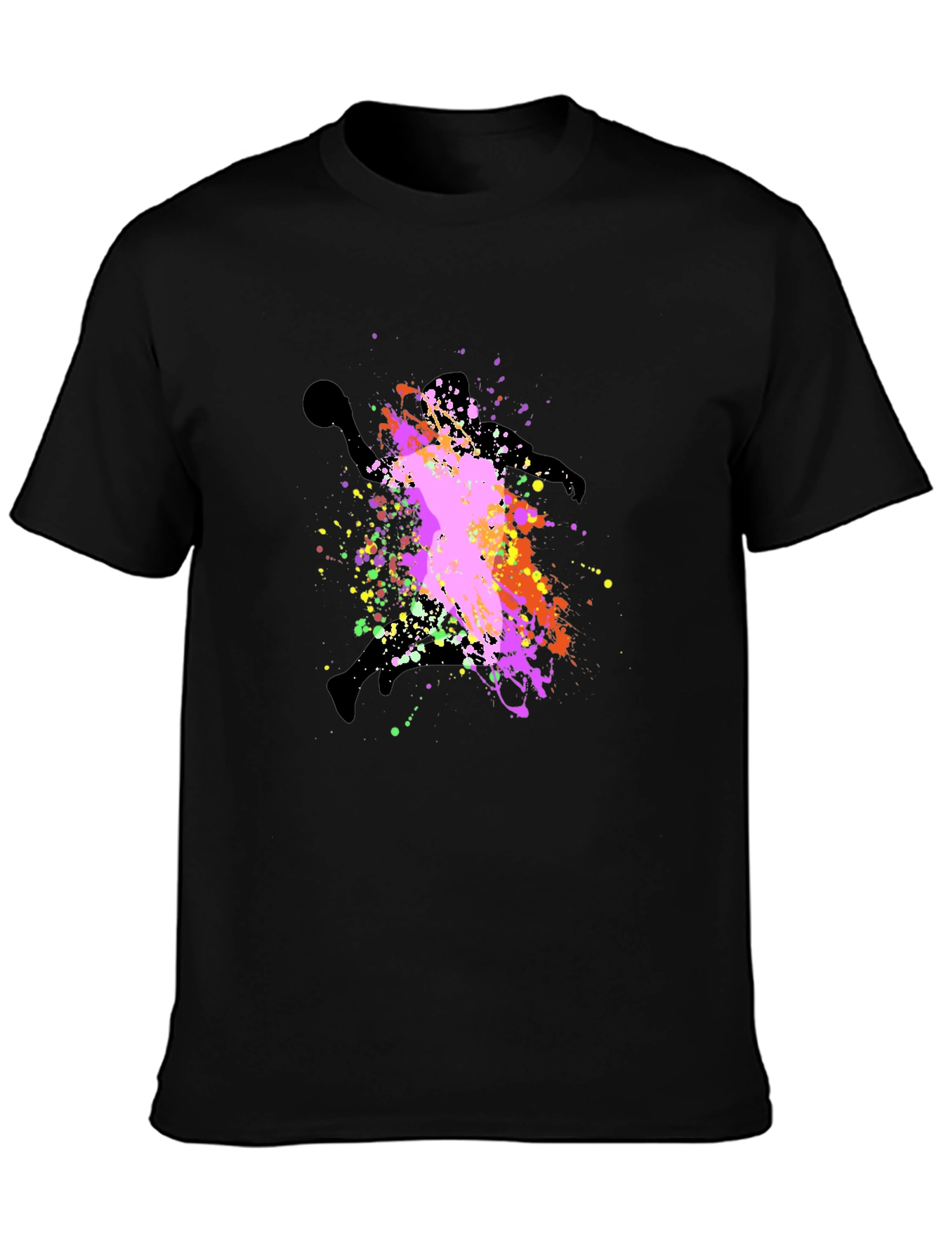 Colorful Paint Splatter Basketball T-Shirt