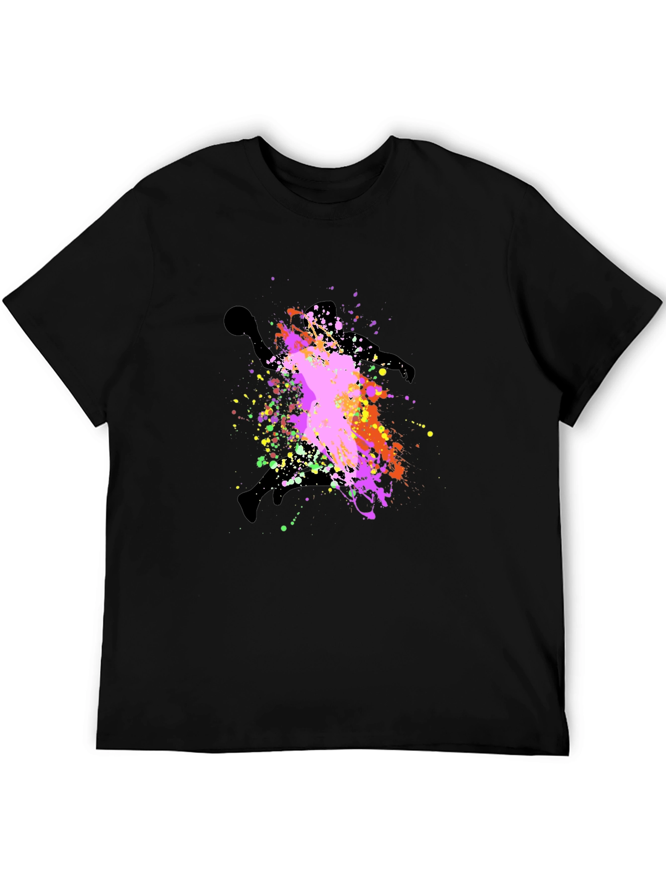 Colorful Paint Splatter Basketball T-Shirt