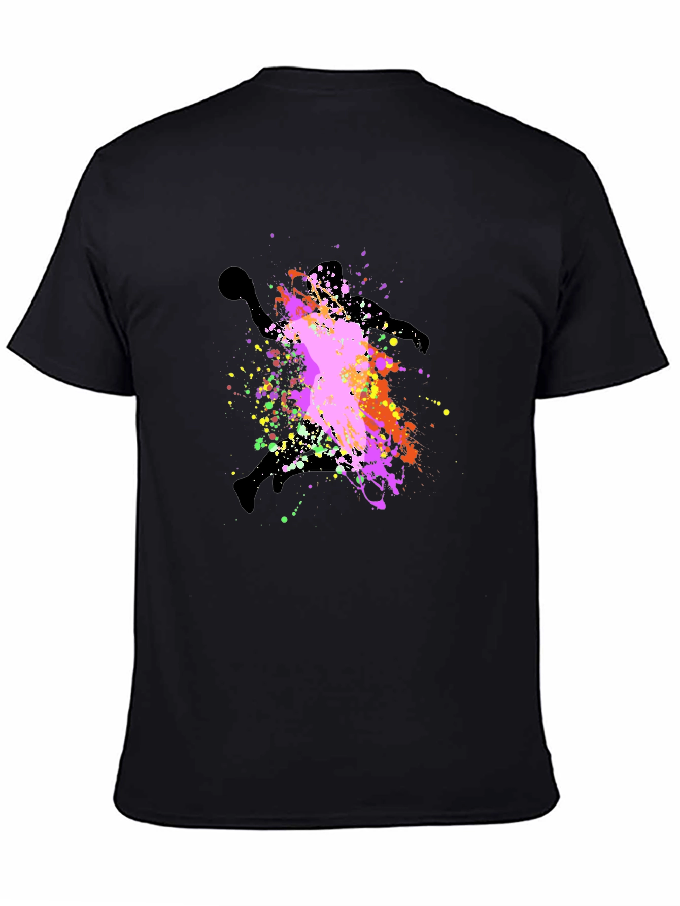 Colorful Paint Splatter Basketball T-Shirt