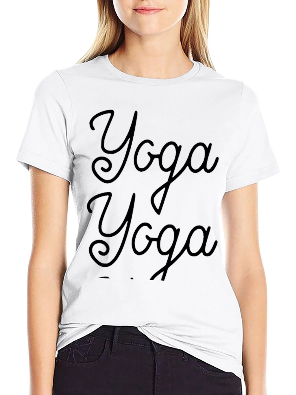 Yoga T-Shirt - Black Cotton Mens Tee