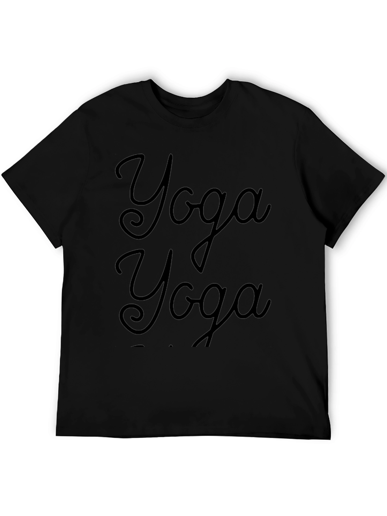 Yoga T-Shirt - Black Cotton Mens Tee