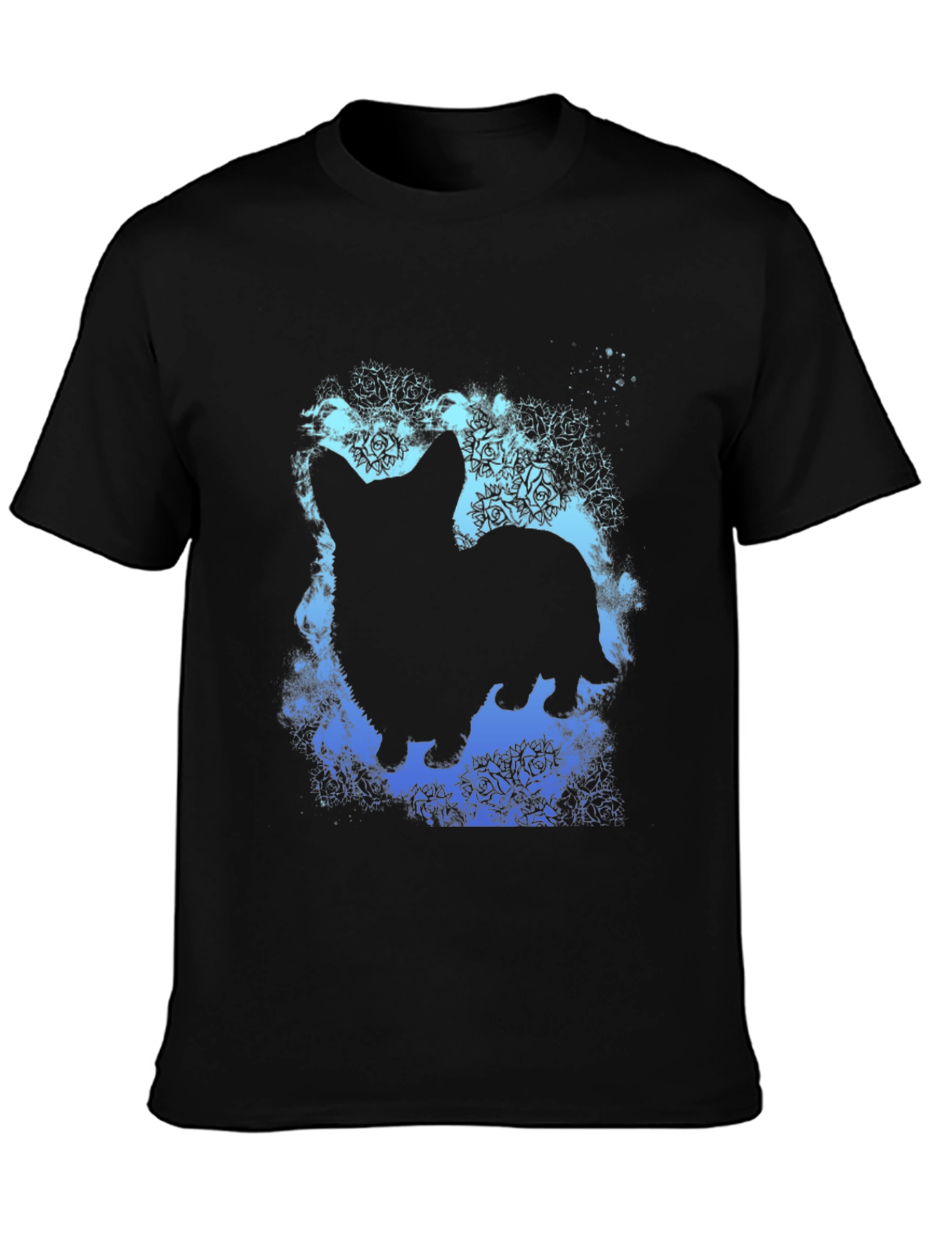 Corgi Silhouette Graphic T-Shirt - Unisex Black Tee