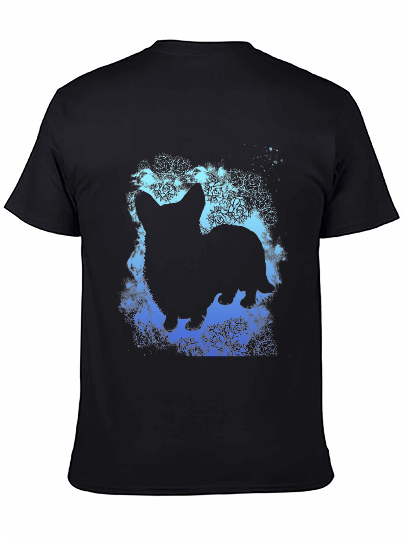 Corgi Silhouette Graphic T-Shirt - Unisex Black Tee