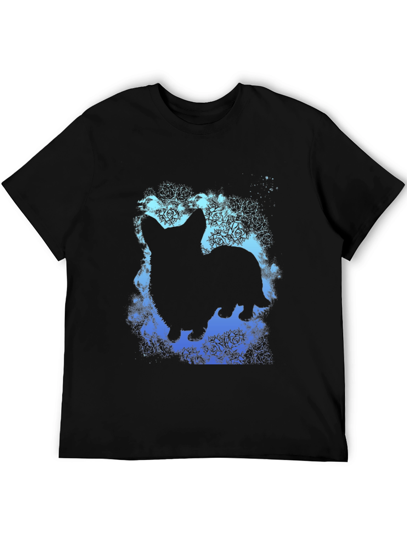 Corgi Silhouette Graphic T-Shirt - Unisex Black Tee