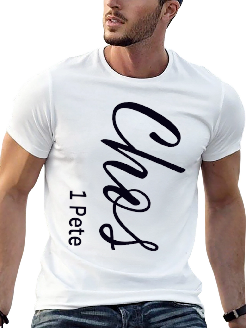 Stylish Black T-Shirt with Custom Graphic Design