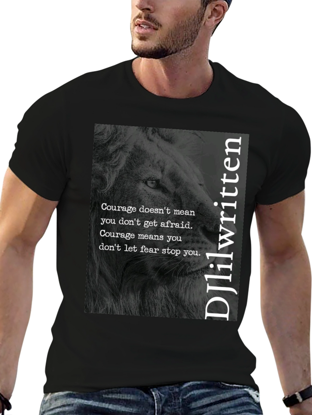 Courage Lion Black T-Shirt