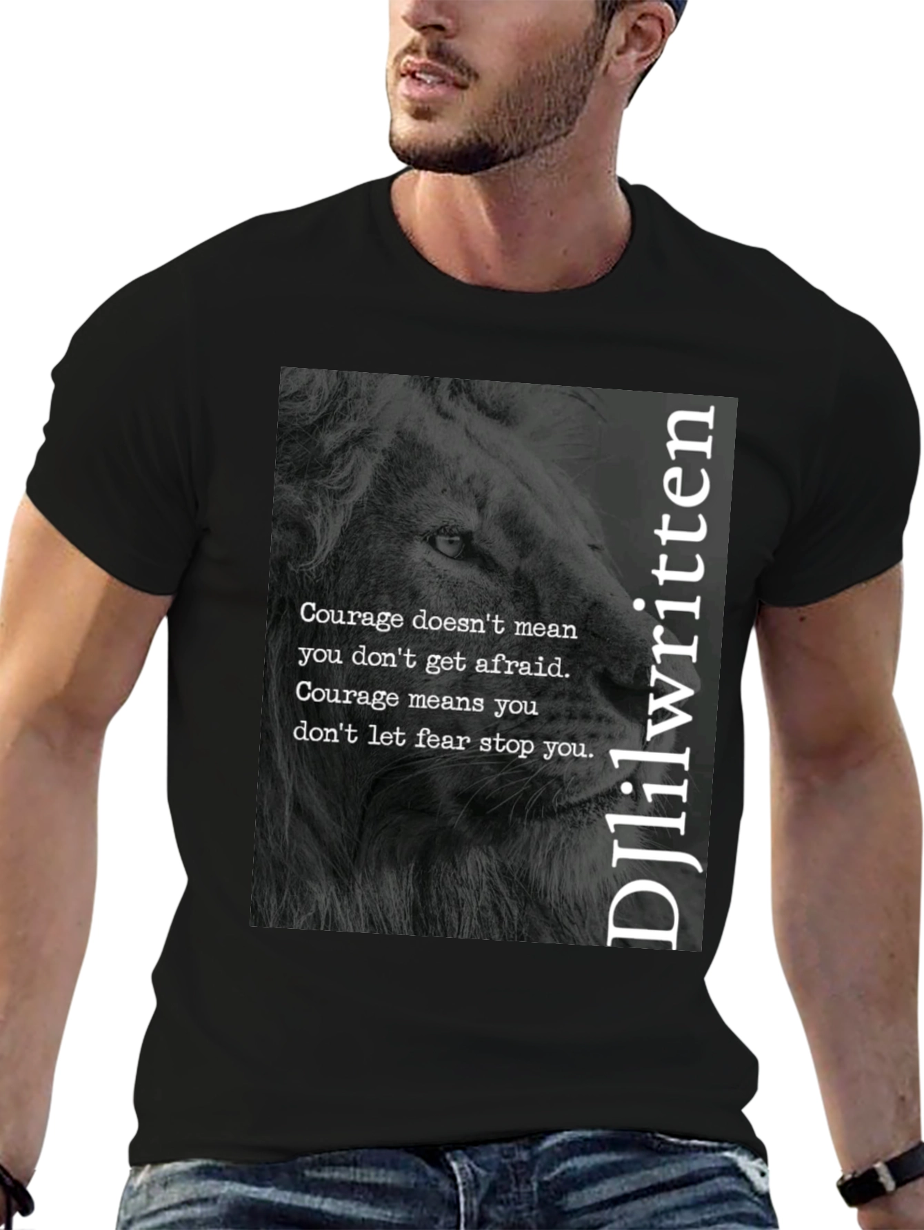 Courage Lion Black T-Shirt