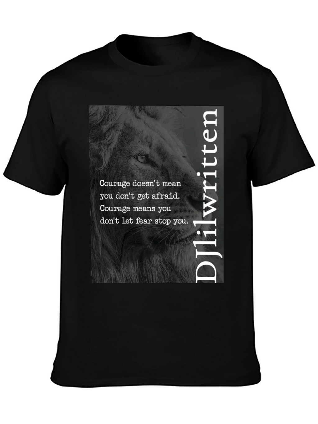 Courage Lion Black T-Shirt