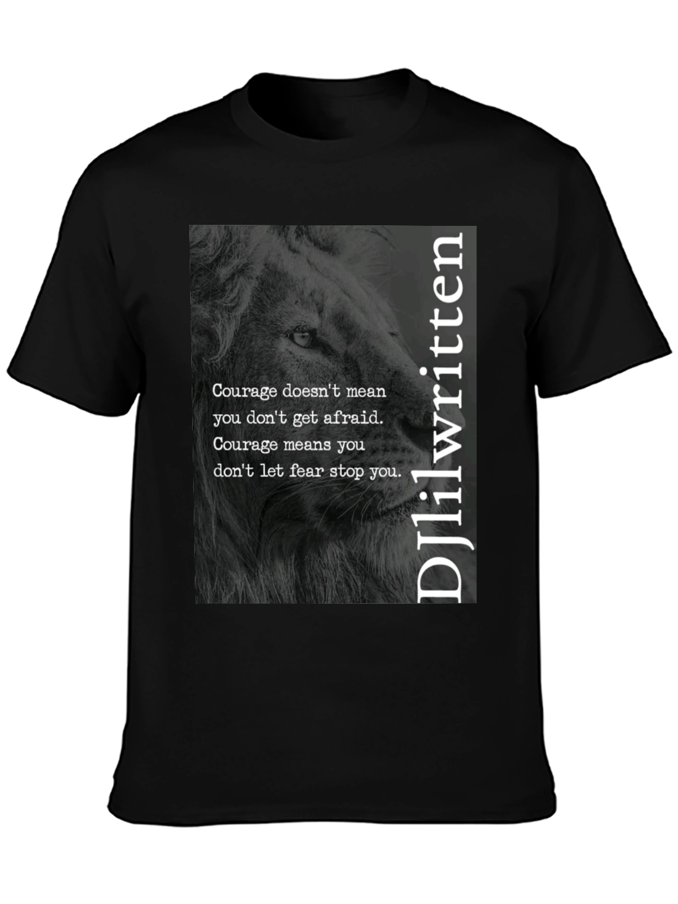Courage Lion Black T-Shirt